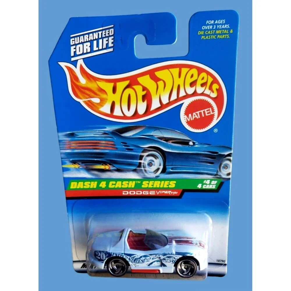 VTG 1998 Hot Wheels DODGE VIPER RT/10 Pearl White #724 DASH 4 CASH SERIES 4/4 SB